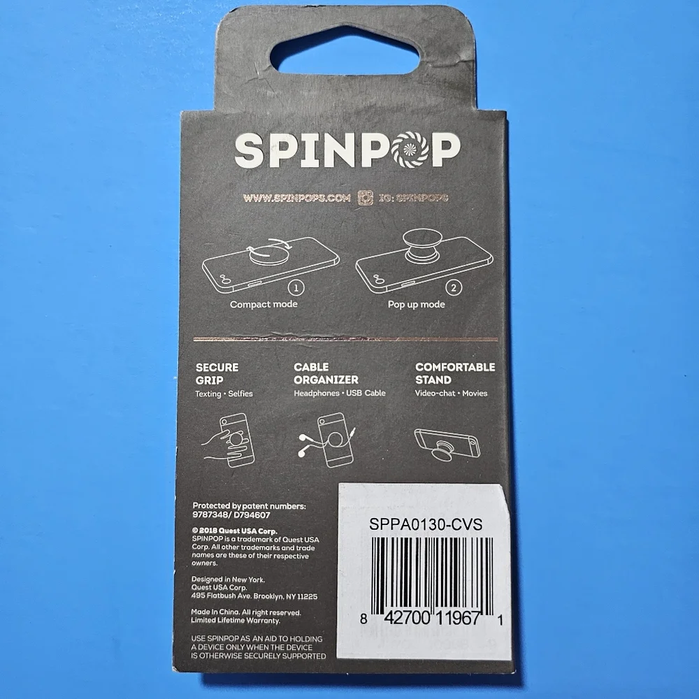 SpinPop: Pop-Up Phone Holder & Stand - TINTED MIRROR